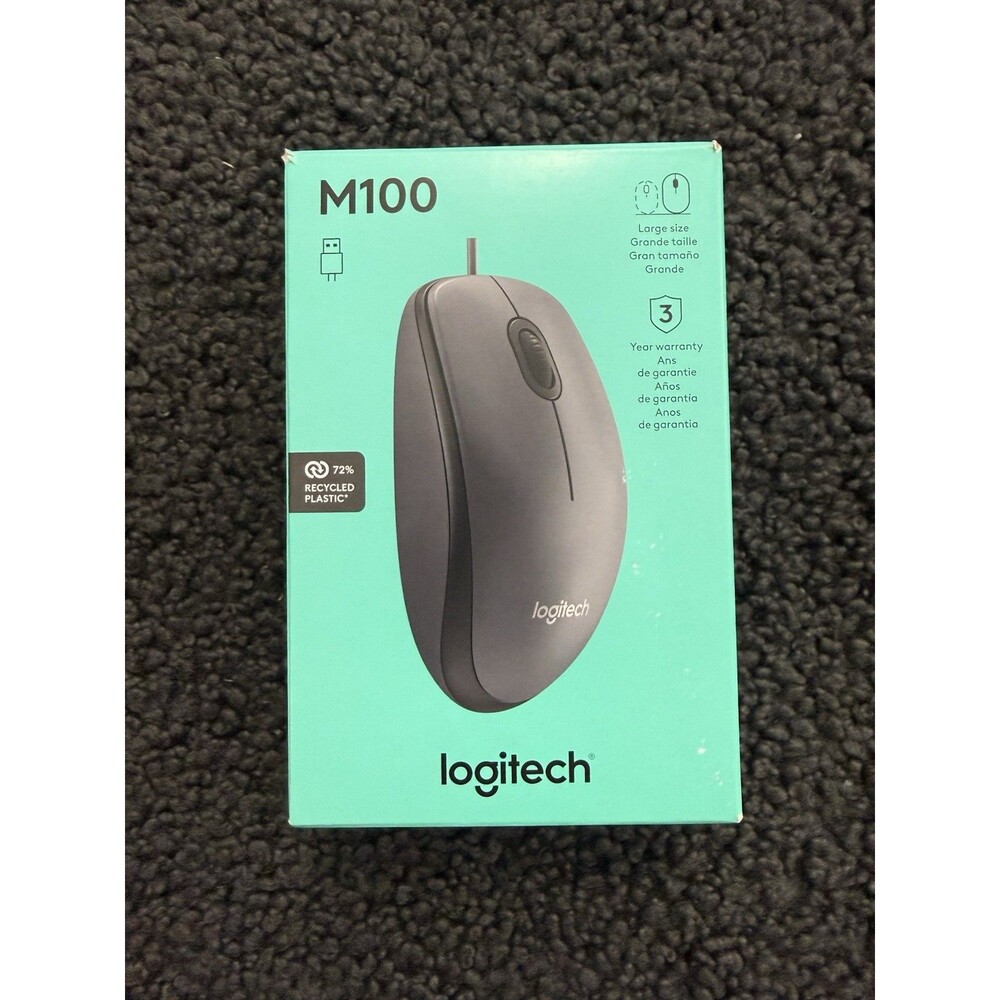 Logitech M100 Mouse - Corded USB Mouse